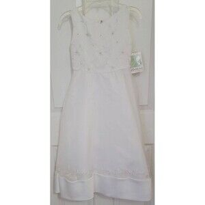 Girls Size 6X White First Communion Dress / Flower Girl Bonnie Jean New with Tag